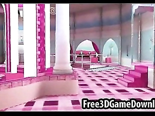 Beautiful 3d cartoon pink palace where you can..