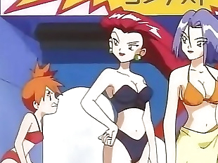 Pokemon - James inflatable breasts + Misty in..