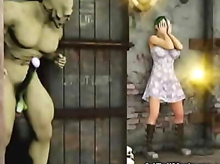 3D Girls vs Orc and Werewolf 3 min