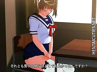 Shy 3D anime schoolgirl show tits - 5 min
