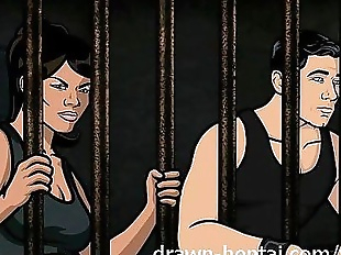 Archer Hentai - Jail sex with Lana - 7 min HD
